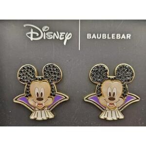 Disney‎ X Baublebar Mickey Mouse Halloween Vampire Dracula Stud Earrings Gems